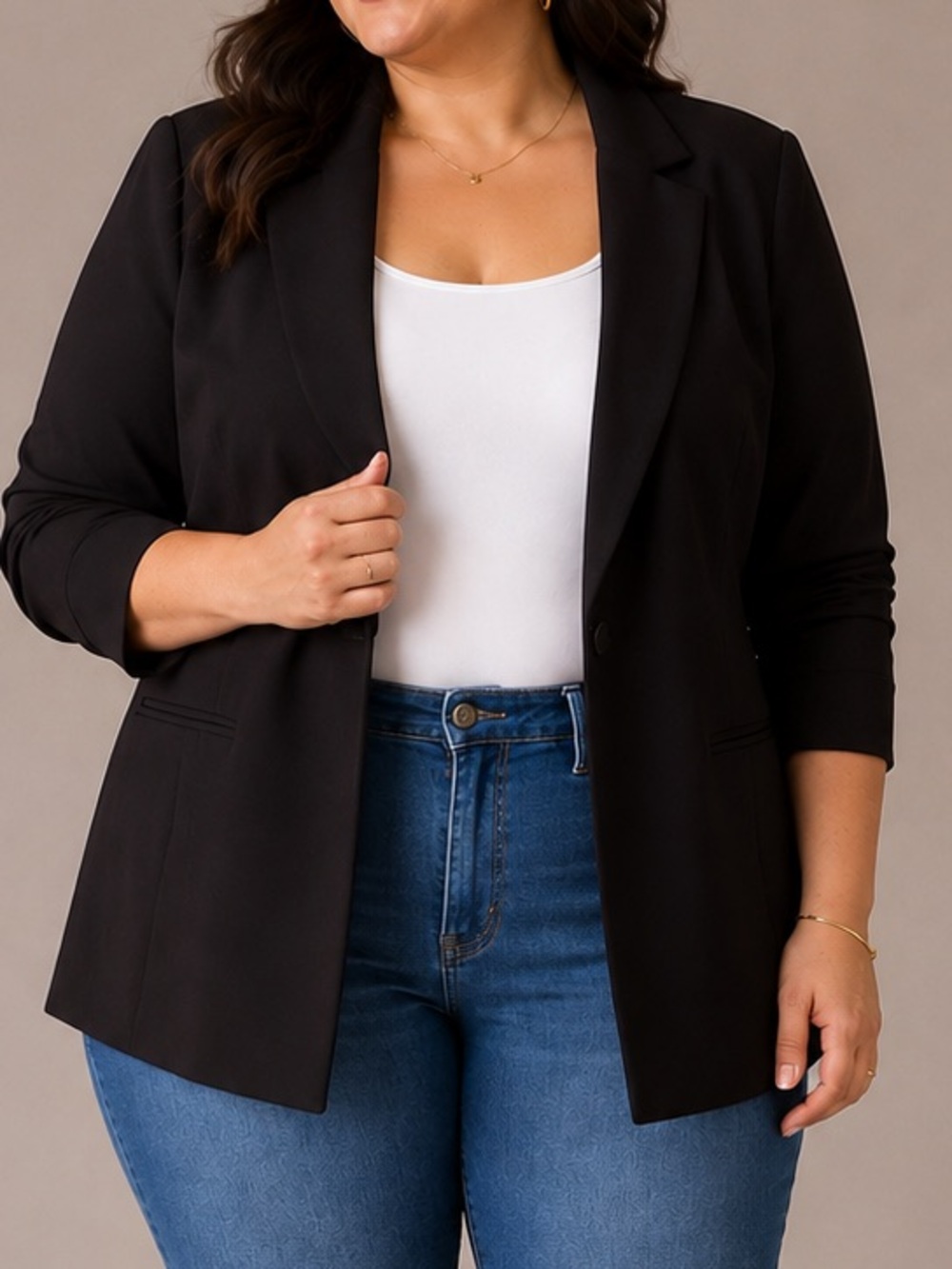 Reitmans Size 22 Women's Black Open-Front Blazer